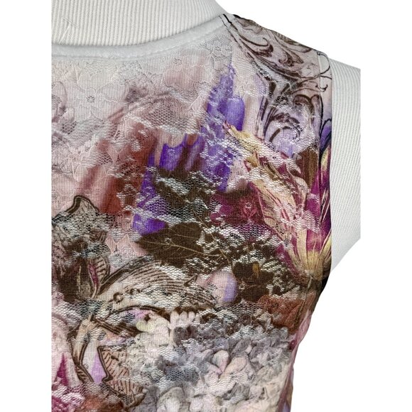 Vtg 90s NWOT Moody Floral Lace Overlay Tank Top | Grunge Fairy Whimsigoth Y2K M - Picture 12 of 16